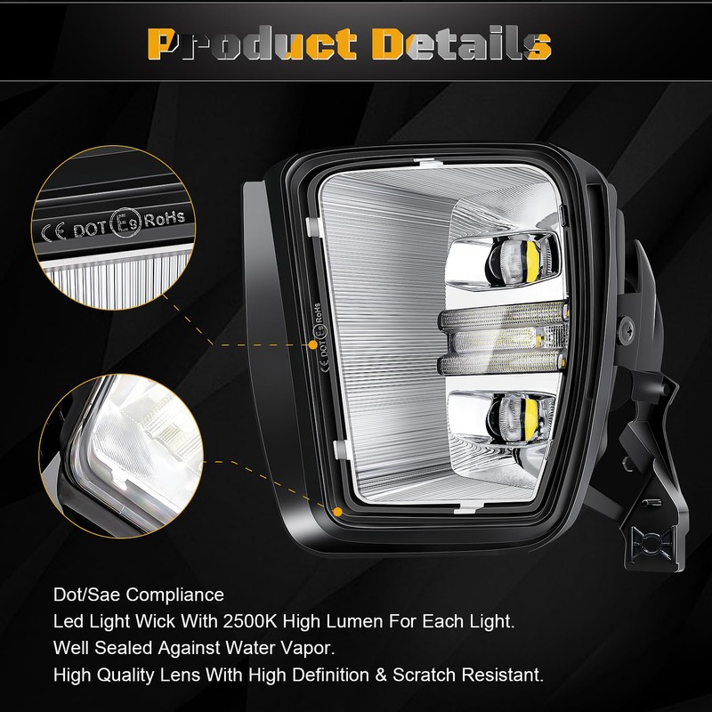 FICOLPO Led Fog Lights with Daytime Running Lights for 2013
