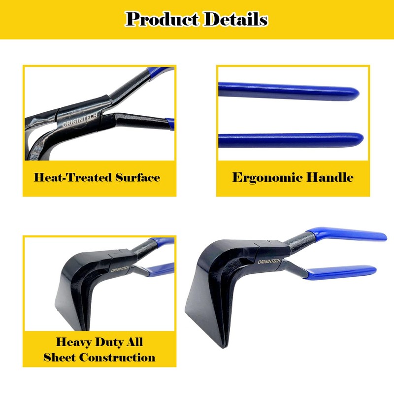 ORIGINTECH 3-Piece Hand Seamers Sheet Metal Tools, Straight, 45°, and