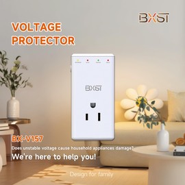 BXST Brownout Surge Protector for Refrigerator One Outlet Adjustable Delay 15S/30S/3M High and Low Voltage Electronic Single rotated 350° Plug Power Surge Protector for Home Appliance 140J 120V