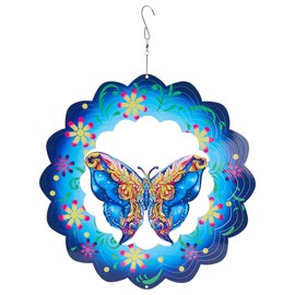 Butterfly Wind Spinners Outdoor Decorations-3D Stainless Steel Metal Butterflies Wind Spinners,12 inch Butterfly Gifts for Women, Sculpture for Yard Decorations Outdoor