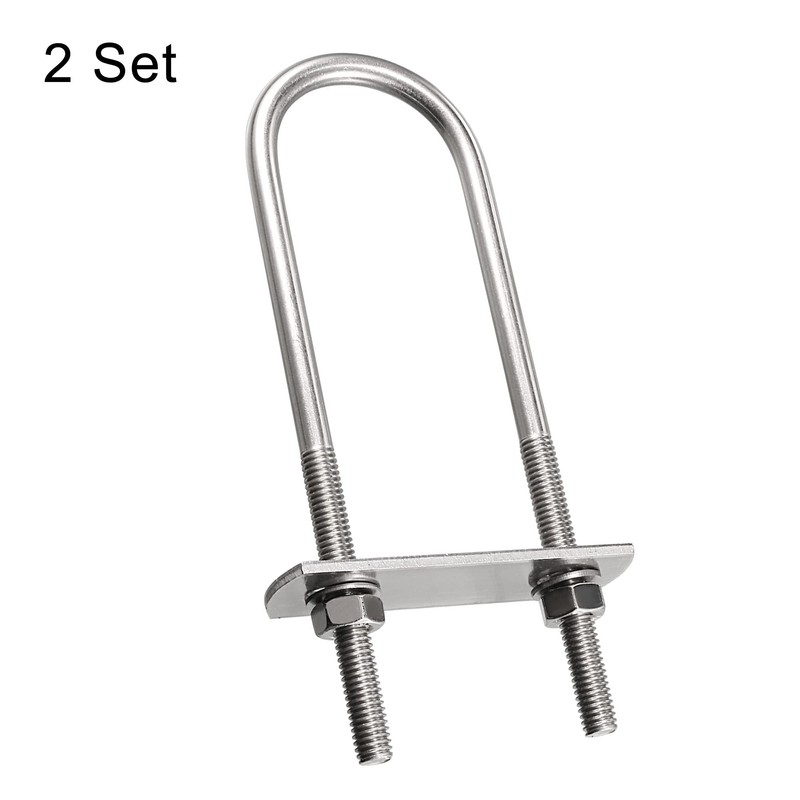 sourcing map Round U-Bolt 1.26"(32mm) Inner Width 120mm Length Steel