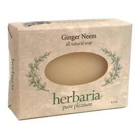 Herbaria Ginger Neem Handcrafted All-Natural Soap with Essential Oils. 4.5 oz Bar. Enjoy 60 More Skin-Friendly Varieties.