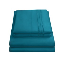 Queen Size Bed Sheets - Breathable Luxury Sheets with Full Elastic & Secure Corner Straps Built In - 1800 Supreme Collection Extra Soft Deep Pocket Bedding Set, Sheet Set, Queen, Teal