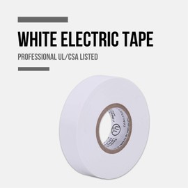 Lichamp 10-Pack White Electrical Tape Waterproof, 3/4 in x 66ft, Industrial Grade UL/CSA Listed High Temp Electrical Tape Electric Super Vinyl