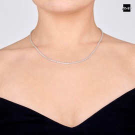 Amberta 925 Sterling Silver 2.2 mm Diamond Cut Popcorn Coreana Chain Necklace (24inch/60cm)