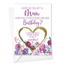 Mom Birthday Pregnancy Scratch Off Card, New Grandma Surprise Birthday Card for Mom, Baby Announcement for New Grandma (Mom Birthday)