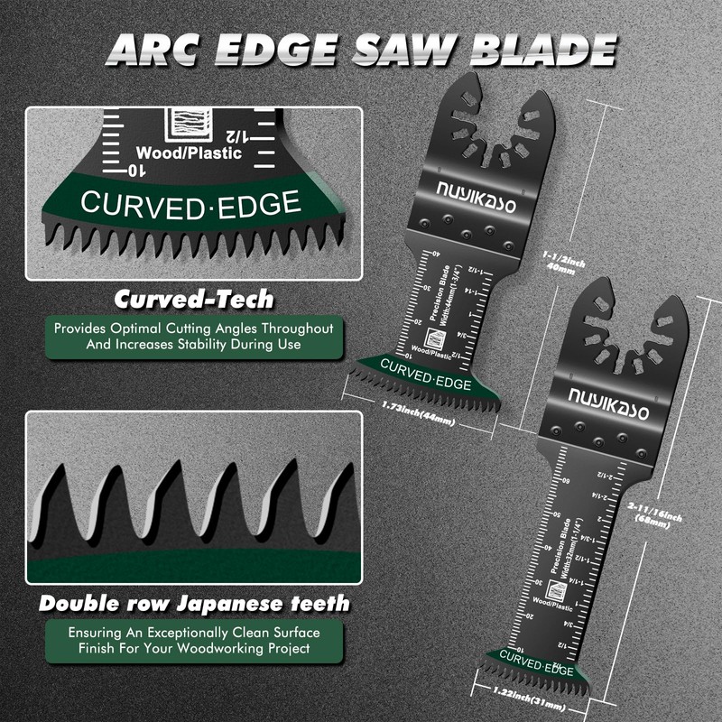 nuyikaso 5Pcs Multi Tool Blade Set for Wood Plastic Include