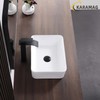 White Vessel Sink Rectangle 16"x12" Bathroom Sink Rectangular Modern Above