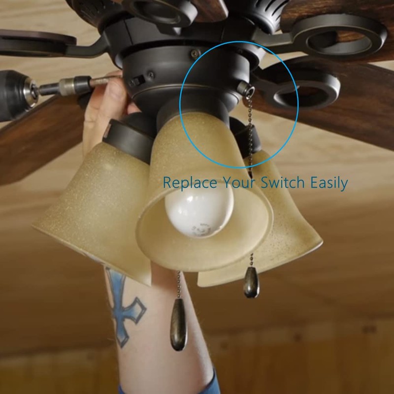 Ceiling Fan Switch Zing Ear ZE-208D 3 Speed 5-8 Wire