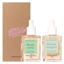 Manucurist Duo Nail Care Set - Huile Verte Green Oil and Complete Serum - Nail & Cuticle Oil for Nails - Nourishes and Regenerates Nails and Cuticles - Promotes Growth