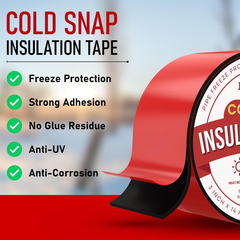 3 Inch Pipe Insulation Tape - Weather Resistant Water Pipe