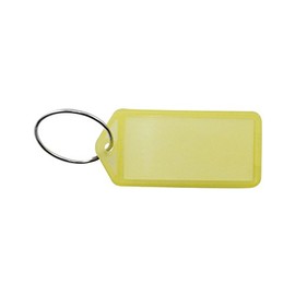 Key Ring with Paper Insert, Plastic, Transparent, Yellow