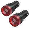 mxuteuk mxuteuk 2Pcs 22mm AC/DC 220V Red LED Buzzer Flash