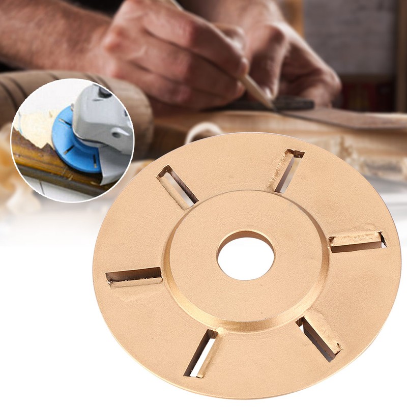 6T Golden Wood Carving Disc Engraving Blade Woodworking Milling Cutter