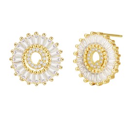 Cottvott Charms A-Z Alphabet Stud Earrings Women Initial Letter Earrings Jewelry 3 Colors (Q-Gold Color)
