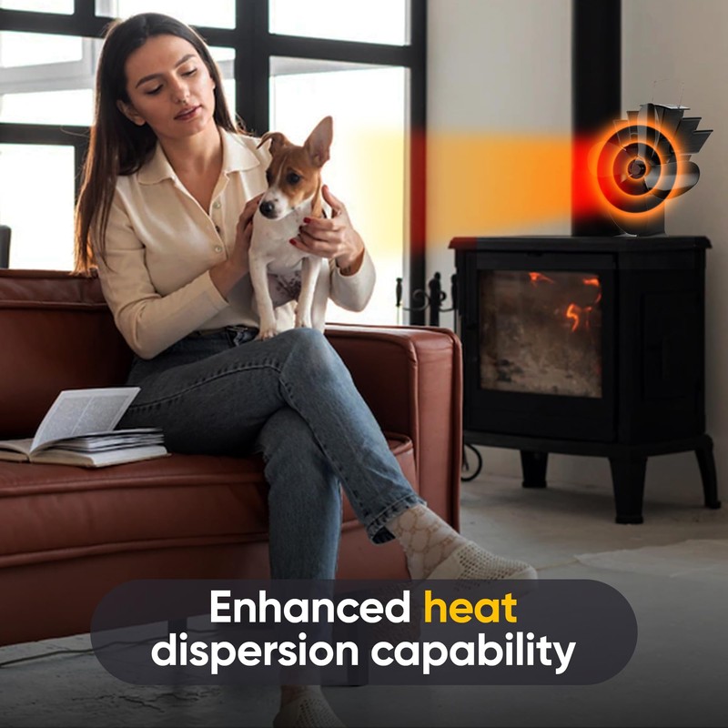 Albert Austin Heat Powered Stove Fan Powerful 4 Blade Design