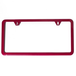 UFRAME Set of 2 License Plate Frames Holders Red Finished Powder Coated Slim Style 2 Screw Holes …