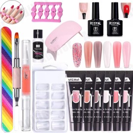 Adilier Kit Gel De Extención De Uñas Esmaltes Mate Cepillo Manicure