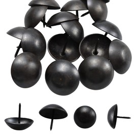 Runseaway 20PCS 1-1/5" Upholstery Tacks, Decorative Round Head Furniture Nails Pins, 30×25mm Thumb Pushpins for Upholstered Furniture, Cork Boards, DIY Projects - Black