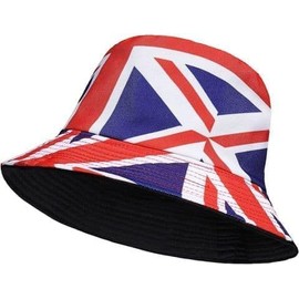 HAJRA® Versatile Unisex Cotton Bucket HAT with a Charming Print, Ideal for Sun, Hiking, Holidays. Bucket Hat Design Fits All Men, Women, Teens. 56-58cm (England Big Flag)