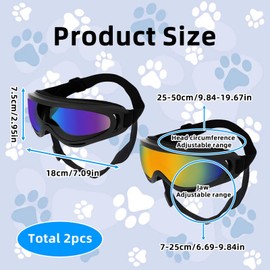 Dog Sunglasses – Set of 2 (Red & Blue) – Adjustable Straps, Foam-Padded TPU Frame, PC Lenses – UV Protection, Windproof, Dustproof – Ideal for Outdoor Adventures