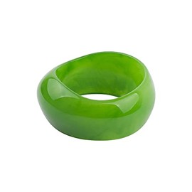 Pingyongchang Multiple Color Square Acrylic Resin Bangle Bracelet Resin Wide Irregular Geometric Plastic Wristbands Cuff Bangle Bracelet for Women Gifts Jewelry-B Green