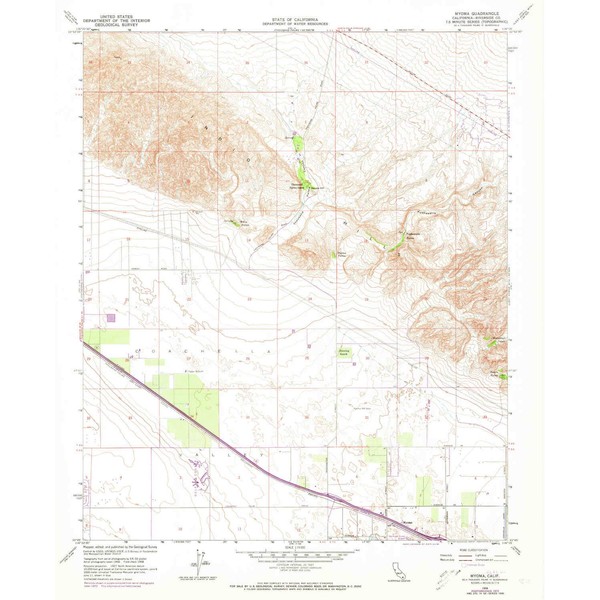 YellowMaps Myoma CA topo map, 1:24000 Scale, 7.5 X 7.5
