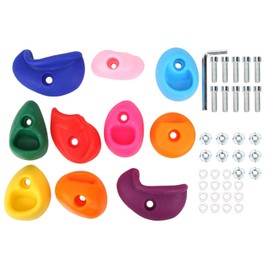 CHICIRIS PE Plastic Multi‑Colored Climbing Holds, Large Rock Wall Grips, Climbing Holds for Outdoor(Small 10 Pieces)