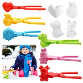 Zkaoai Winter Snowball Maker, Pack of 6 Snowball Shaper, Sandball Snowball Clip, Cartoon Snowball Maker, Snowball Shaper, Winter Snowball Pliers Toy for Children Outdoor Play (F)