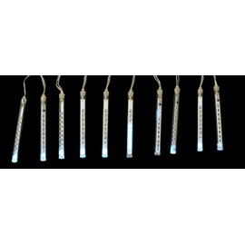 Set of 10 Dripping Transparent Icicle Snowfall Christmas Light Tubes 6.5"