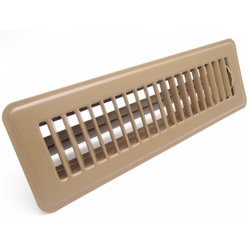 2" X 14" Floor Register with Louvered Design - Fixed