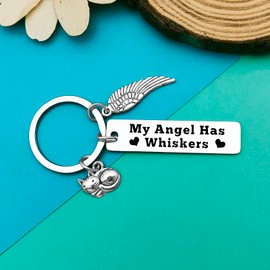 Pet Memorial Gift Cat Memorial Keyring Loss of Cat Pet Jewelry In Memory of Cat Sympathy Gift Pet Condolence Gift Remembrance Gift for Cat Owner Cat Lovers Friend Coworker Family Pet Memorial Keychain