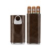 CIGARLOONG 3 Finger Leather Cigar Case Set,Cedar Wood Lined Humidor