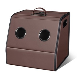 HOLDCY Car Trunk Organizer - Waterproof & Easy to Clean – Expand Your Storage Space - Adjustable Compartments and Foldable Trunk Organizer Fits Cars, SUVs, Trucks (Brown, 14.90'' x 13.77'' x 13.77'')