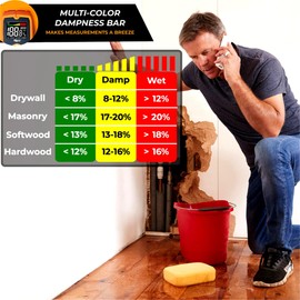 Mutt Tools Pinless Moisture Meter for Drywall – Non-Destructive Wood Moisture Meter for Walls, Wood and Masonry – Detects up to 2 Inches Below the Surface