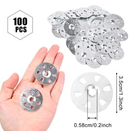 Pack of 100 Washers Tile Carrier 35 mm Steel Insulation Thermal Plate Insulation Plates Washers for Plasterboard Composite Panels Thermal Plate Fixed Nail Seals
