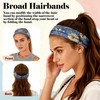 6Pcs Wide Floral Boho Headbands for Women - Elastic Non