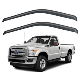 Window Rain Guards Shield for 1999-2016 Ford F250 F350 F450 F550 Super Duty, Out-Channel Window Wind Deflectors Shades for 2000-2016 F650 F750 Standard Cab, 2PCS