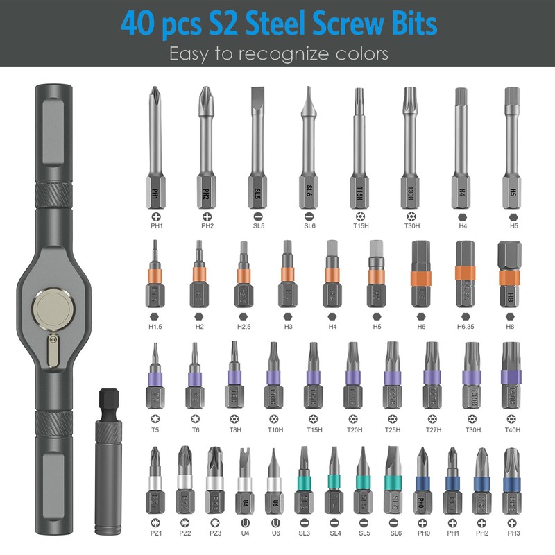 AMIR 42 in 1 Ratchet Screwdriver Kit with 40 PCS
