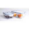 HUSANMP Borosilicate Tempered Glass Food Storage Containers with BPA-Free Lids,