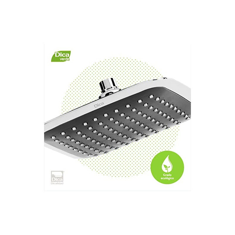 Dica 4531BL Regadera tipo Plato 8” Cuadrado, Acabado Cromo