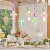 Cross Floral Hanging Swirls, Baptism & First Communion Party Ceiling