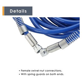 PRATYAHARA 1/4Inch Airless Paint Hose High Pressure Universal Paint Sprayer Flexible Fiber Tube 3300 PSI (25FT, Blue)