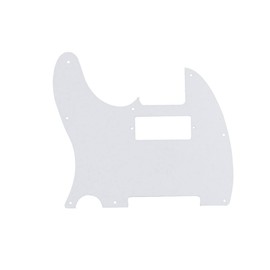 ROZILO 8 Hole Tele Mini Humbucker Pickguard with Mini Humbucker Pickup Hole for Tele/Telecaster White 3 Ply