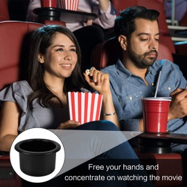 4 Pieces Plastic Cup Holder Inserts, 87mm Diameter Table Cup Holder Insert Black Car Drinks Holder for Sofa Couch RV Boat