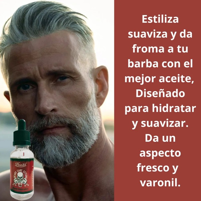 Aceite Para Barba, Hidrata Suaviza, Apariencia Atractiva Sin Aroma