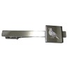 Silver Toned Square Etched Dove Bird Tie Clip