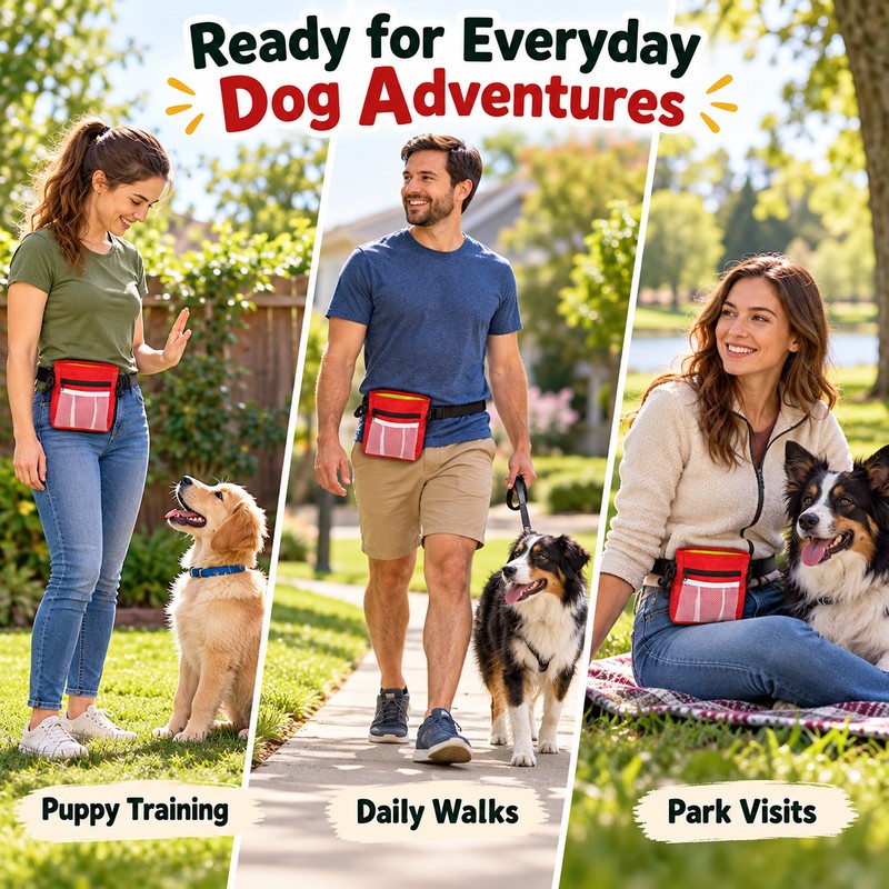 Adjustable Dog Treat Pouch for Training and Walking – Large