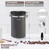 LRYYBTI 38oz Airtight Coffee Canister,Stainless Steel Coffee Bean Storage Container