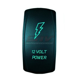 STVMotorsports 5 Pin Laser Automotive Rocker Switches On/Off LED Light 12V 20A - Interior Accessories for Car, Truck, UTV, ATV, Utility and Off-Road Vehicles (12 Volt Power, Green)